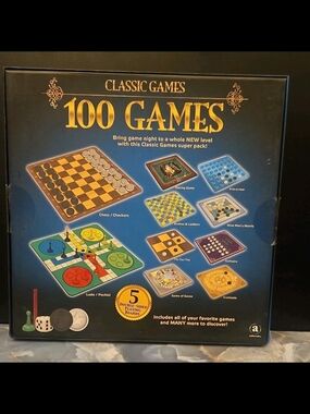 Classic 100 Games Board Set - Blue